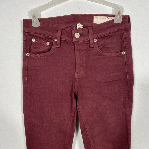 RAG&BONE Skinny Jeans in Burgundy size 25 - Picture 6 of 16